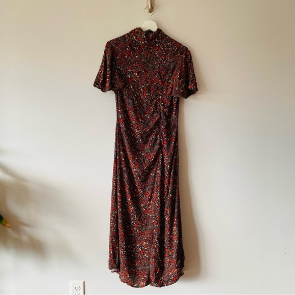Zara Floral Turtle Neck Size Medium Midi Dress​​ - Picture 2 of 6